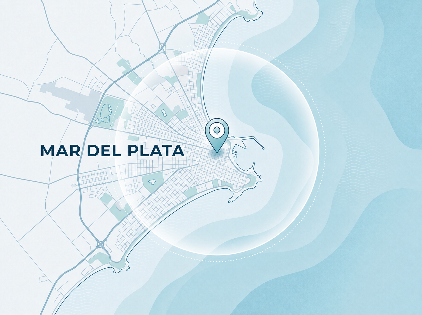 Mapa de zonas de cobertura en Mar del Plata y localidades cercanas